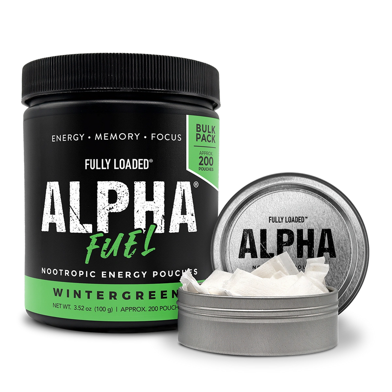 Load image into Gallery viewer, ALPHA Fuel Wintergreen 200-pouch bulk tub with reusable tin
